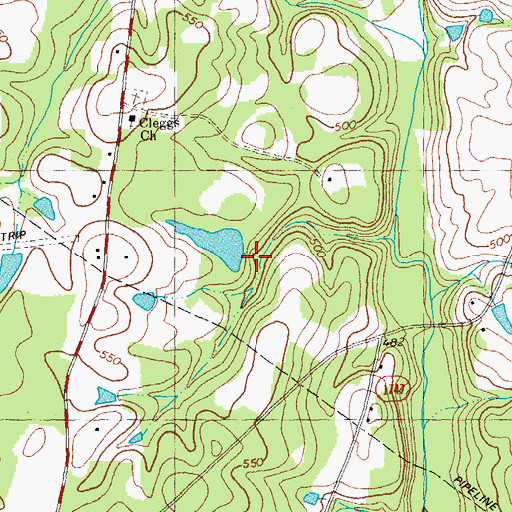 Topographic Map of Horton Pond Number One, NC