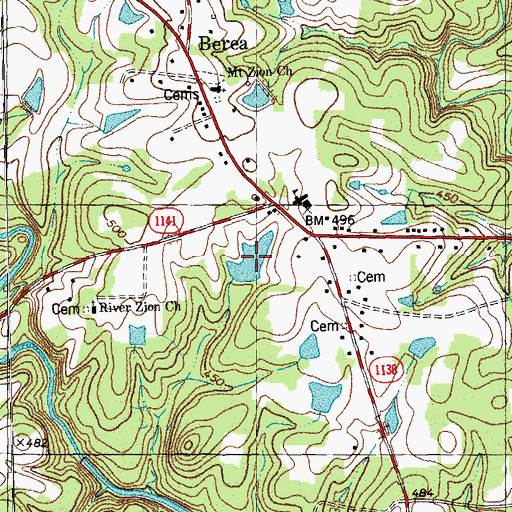 Topographic Map of Briggs Lake, NC