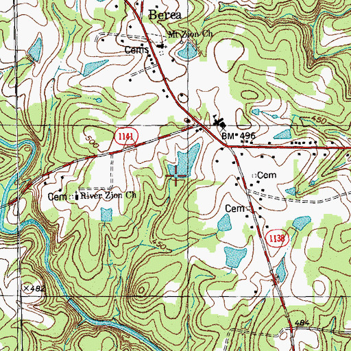 Topographic Map of Briggs Lake Dam, NC
