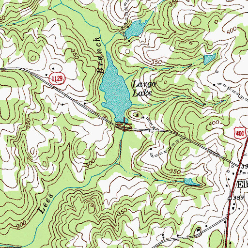 Topographic Map of Lake Largo Dam, NC