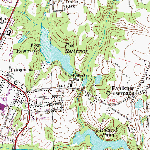 Topographic Map of Henderson City Lake, NC