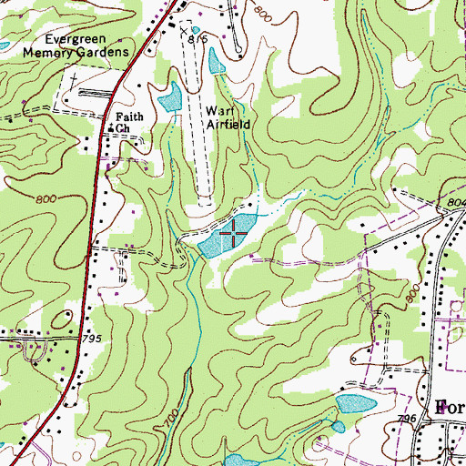 Topographic Map of Clarks Lake, NC