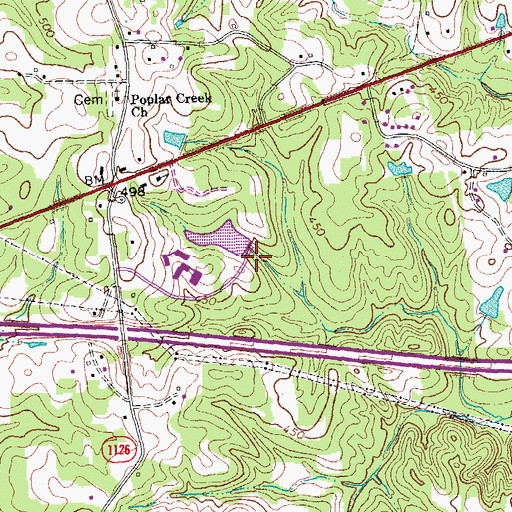 Topographic Map of Vance-Granville Technical Institute Pond Dam, NC