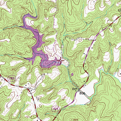 Topographic Map of Town Fork Creek Watershed Dam Number Sixteen, NC