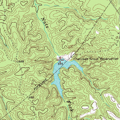 Topographic Map of Boy Scout Lake Dam, NC