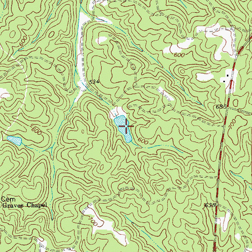 Topographic Map of Caswell Wildlife Mgmt Area Pond O, NC