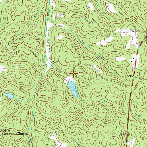 Topographic Map of Caswell Wildlife Management Pond Dam Number One, NC