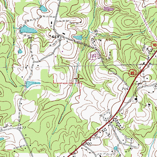 Topographic Map of Thaxton Pond, NC