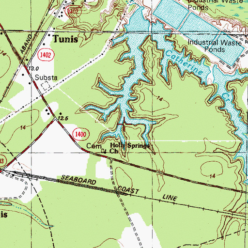 Topographic Map of Farmers Chemical Assoc Lake, NC