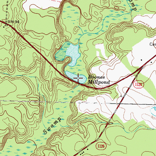Topographic Map of Boones Mill Pond Dam, NC