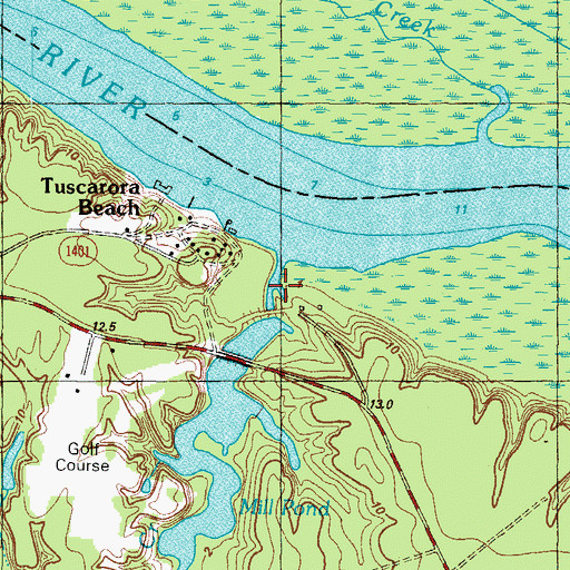 Topographic Map of Deep Creek Millpond Dam, NC