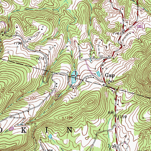 Topographic Map of Kiser Lake, NC