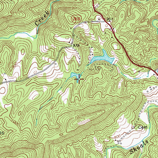 Topographic Map of J S Hedgecock Dam, NC