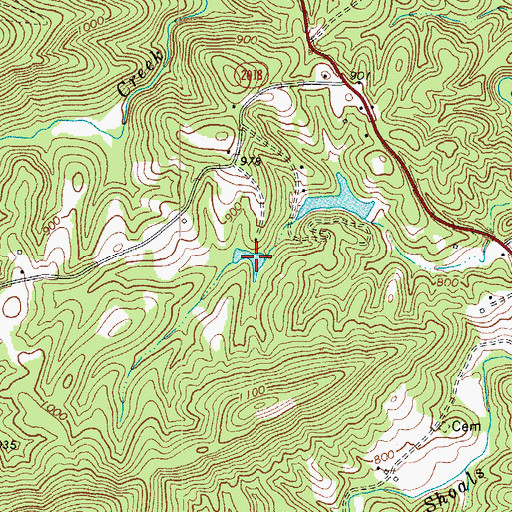Topographic Map of J S Hedgecock Lake, NC