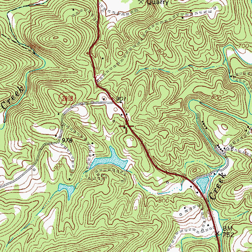 Topographic Map of Camelot Woods Lake, NC