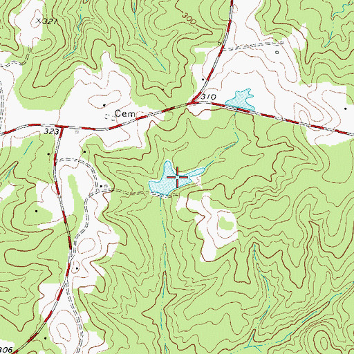 Topographic Map of Robinsons Pond, NC