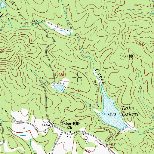 Topographic Map of Lake Laurel, NC
