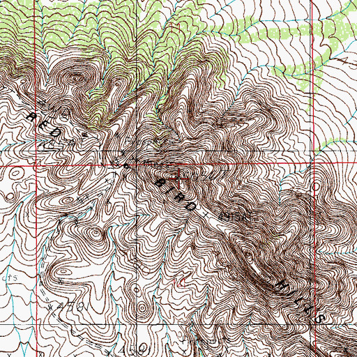 Topographic Map of Red Bird Hills, AZ