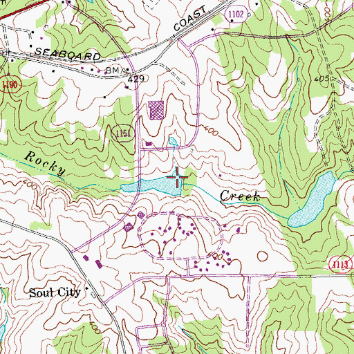Topographic Map of Peetes Pond Dam, NC