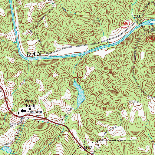 Topographic Map of Stedman Lake Dam, NC