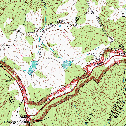 Topographic Map of Stern Lake Dam, NC