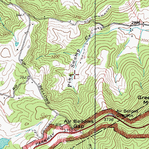 Topographic Map of Noname, NC