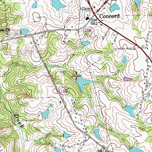 Topographic Map of Wagstaff Pond Dam, NC