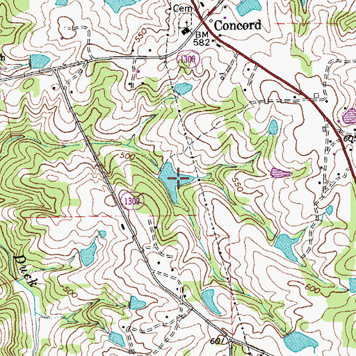 Topographic Map of Wagstaff Pond, NC