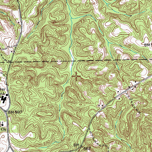 Topographic Map of Caswell Wildlife Mgmt Area Pond T, NC