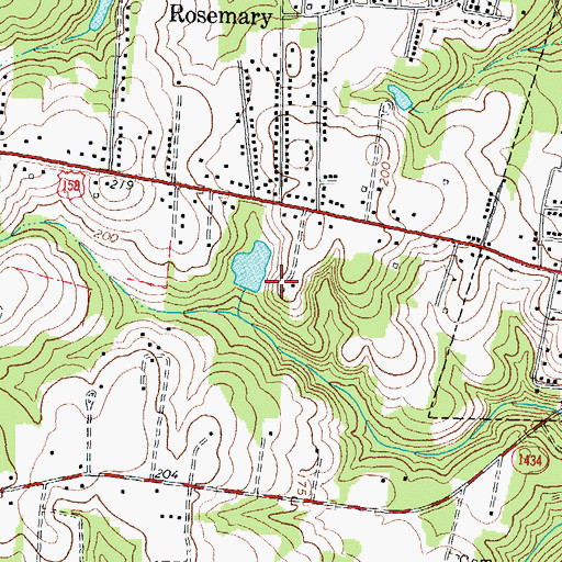 Topographic Map of Wrights Pond Dam, NC