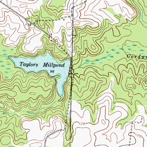 Topographic Map of Taylors Mill Pond Dam, NC