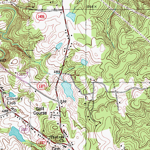 Topographic Map of Roxboro Country Club Lake Dam, NC