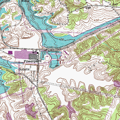 Topographic Map of C P and L Ash Pond, NC