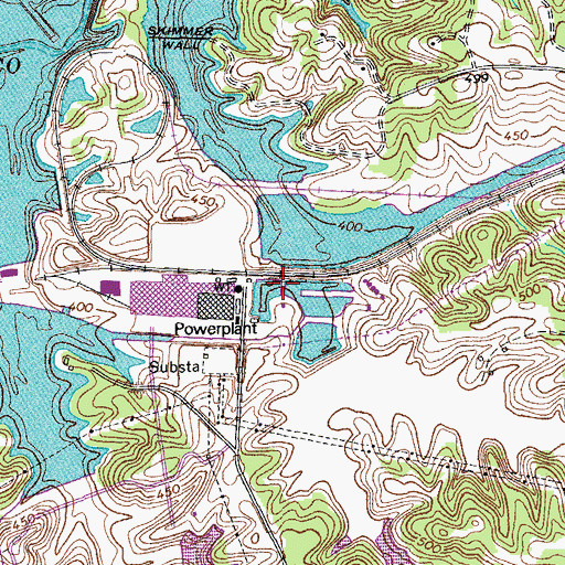 Topographic Map of C P and L Ash Pond, NC