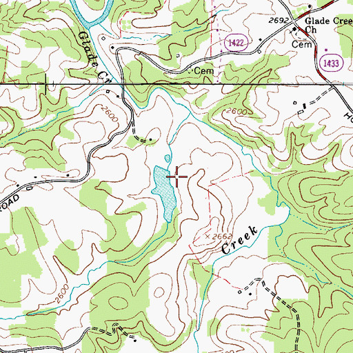 Topographic Map of Alton Thompson Dam, NC