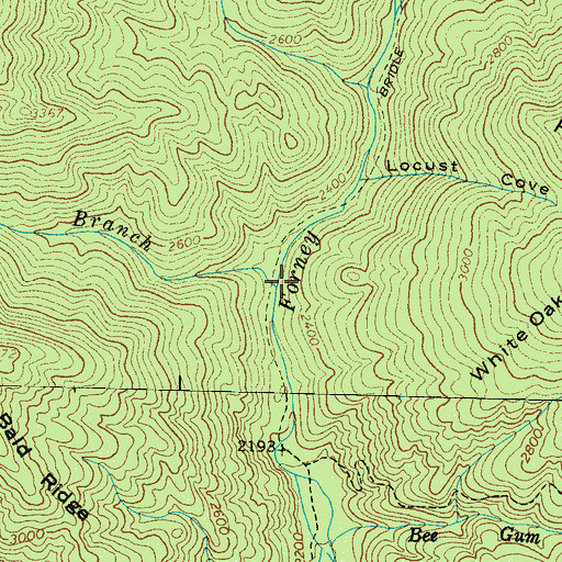 Topographic Map of Slab Camp Branch, NC