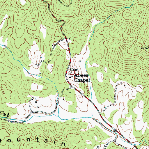 Topographic Map of Abees Chapel, NC
