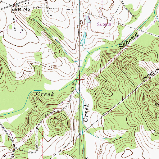 Topographic Map of Back Creek, NC