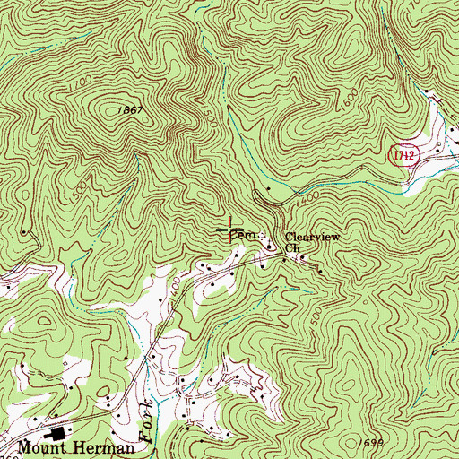 Topographic Map of Clearview Church, NC