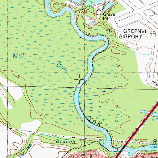 Topographic Map of Harris Mill Run, NC
