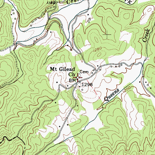 Topographic Map of Mount Gilead Church, NC