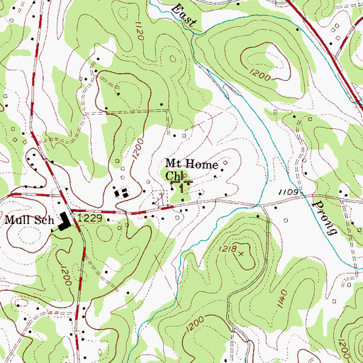 Topographic Map of Mount Home Church, NC