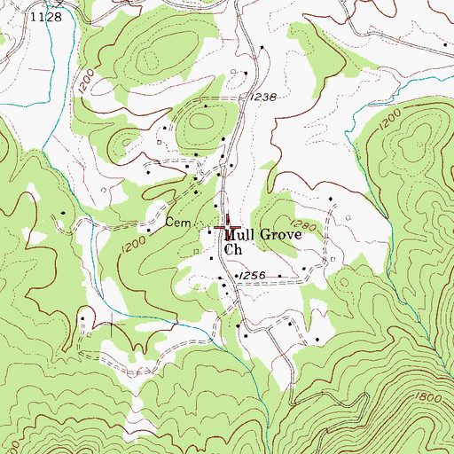Topographic Map of Mull Grove Church, NC