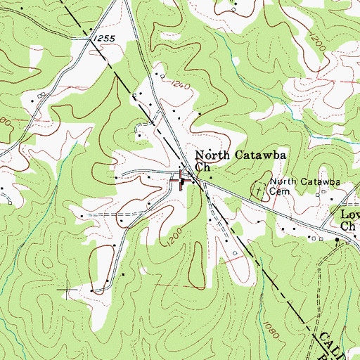 Topographic Map of North Catawba Church, NC