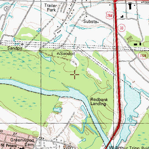 Topographic Map of Parker Creek, NC