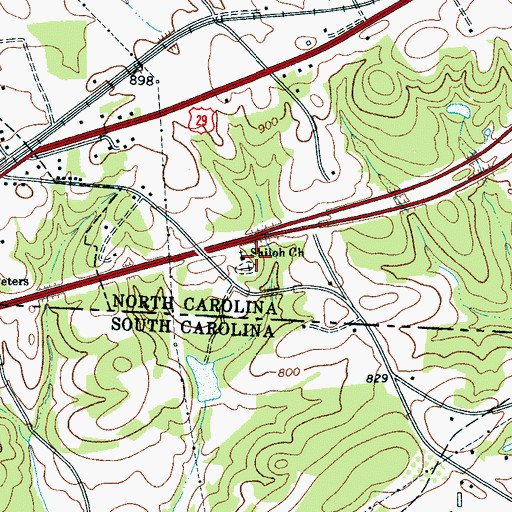 Topographic Map of Shiloh Presbyterian Church, NC