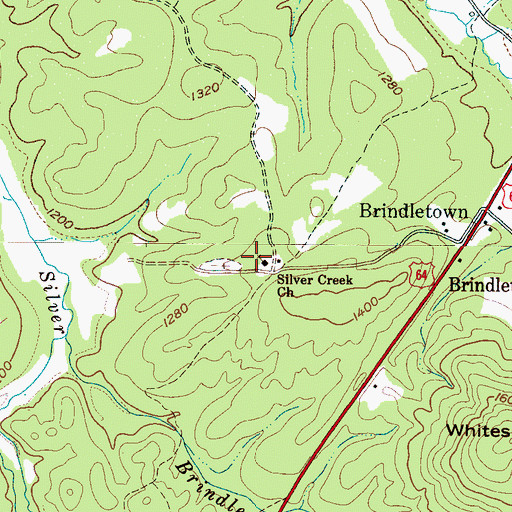 Topographic Map of Silver Creek Church, NC
