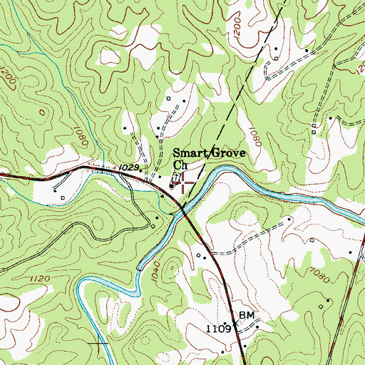 Topographic Map of Smart Grove Church, NC
