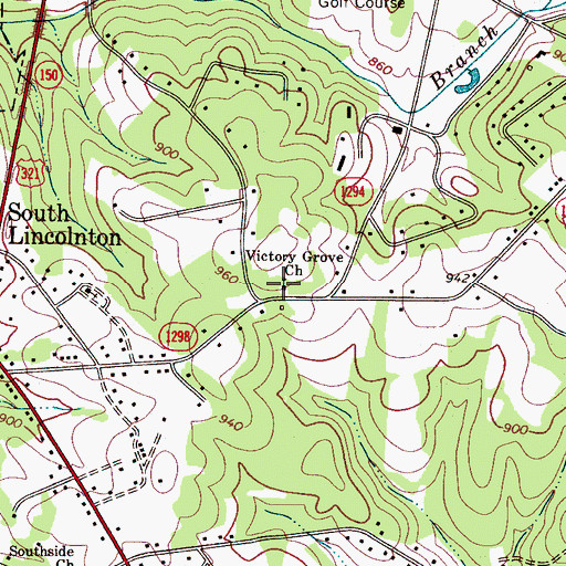 Topographic Map of Victory Grove Church, NC