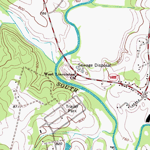 Topographic Map of West Lincolnton Church, NC